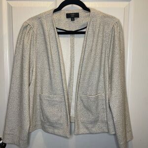 Elegant Cream Open-Front Women's Jacket